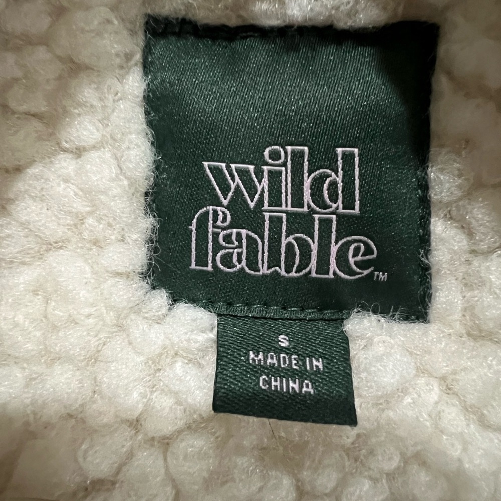 Wild Fable Cream Teddy Jacket with Button Closure - Picture 7 of 12